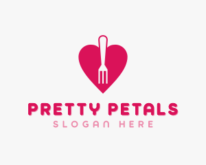 Pink Heart Fork logo design