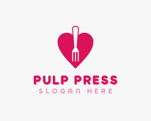 Pink Heart Fork logo design