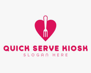 Pink Heart Fork logo design