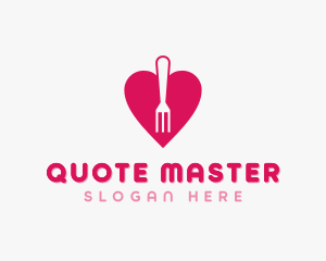 Pink Heart Fork logo design