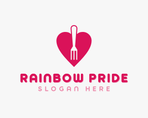 Pink Heart Fork logo design