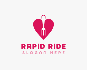 Pink Heart Fork logo design