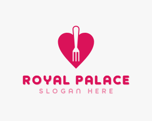 Pink Heart Fork logo design