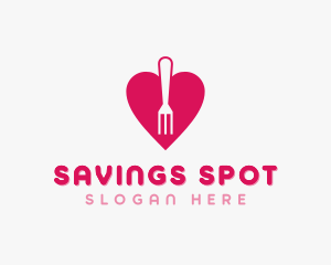 Pink Heart Fork logo design