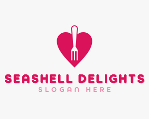 Pink Heart Fork logo design