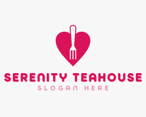 Pink Heart Fork logo design