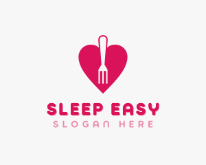 Pink Heart Fork logo design