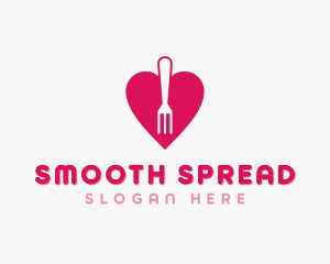 Pink Heart Fork logo design