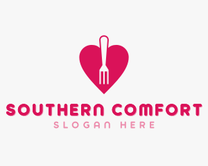 Pink Heart Fork logo design