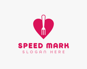 Pink Heart Fork logo design