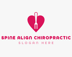 Pink Heart Fork logo design