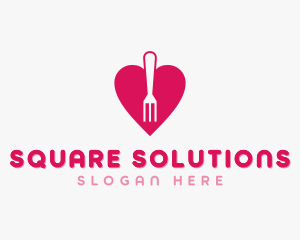 Pink Heart Fork logo design