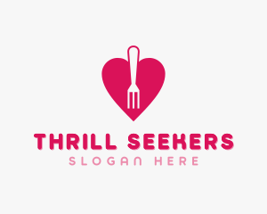 Pink Heart Fork logo design