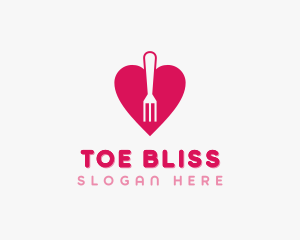 Pink Heart Fork logo design