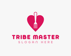 Pink Heart Fork logo design