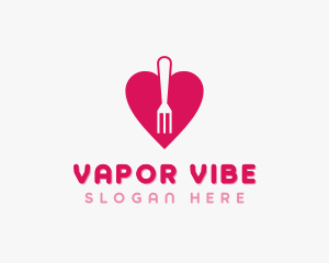 Pink Heart Fork logo design