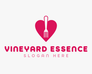 Pink Heart Fork logo design