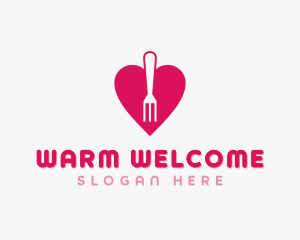 Pink Heart Fork logo design