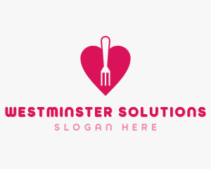 Pink Heart Fork logo design