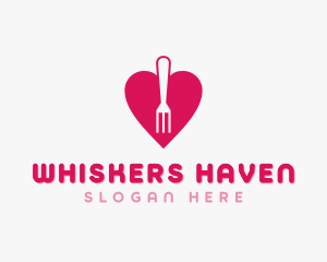 Pink Heart Fork logo design