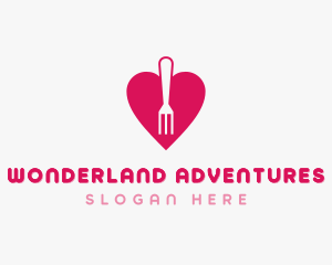 Pink Heart Fork logo design