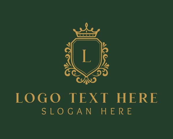 High End - Royalty Crown Shield logo design