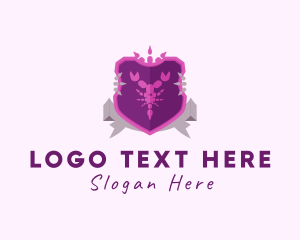 Sigil - Scorpion Shield Ribbon logo design