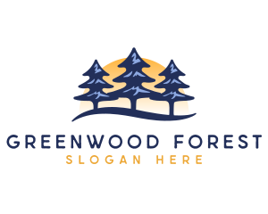 Pine Forest Nature logo design