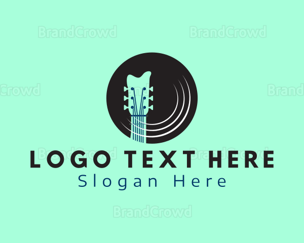 Guitar Vinyl Record Logo