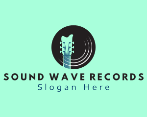 Record - Guitar Vinyl Record logo design