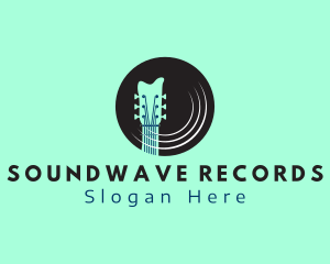 Record - Guitar Vinyl Record logo design