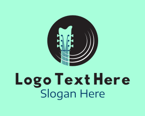 Record - Guitar Vinyl Record logo design