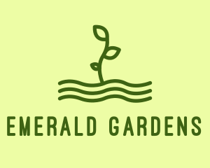 Green Plant Seedling  logo design