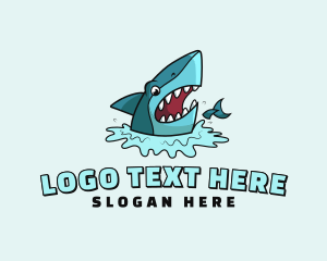Fangs - Angry Shark Animal logo design