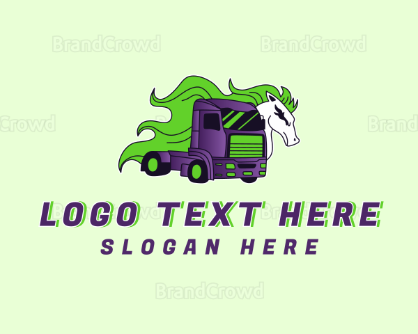 Horse Logistics Truck Logo