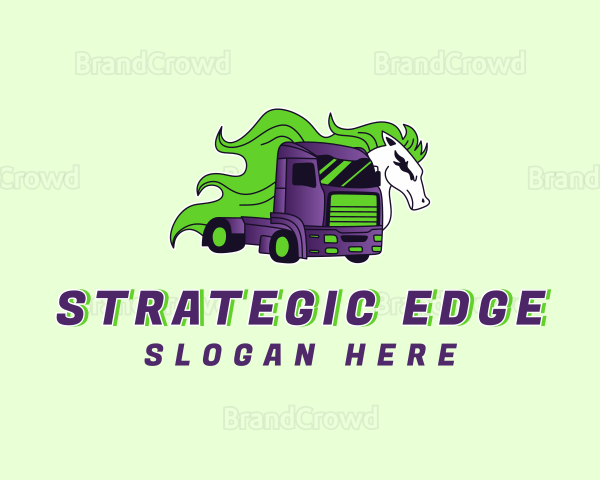 Horse Logistics Truck Logo