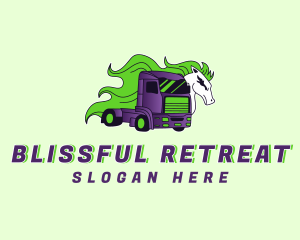 Horse Logistics Truck Logo