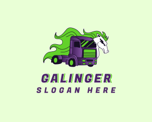 Freight - Horse Logistics Truck logo design