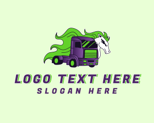 Logistics - Horse Logistics Truck logo design