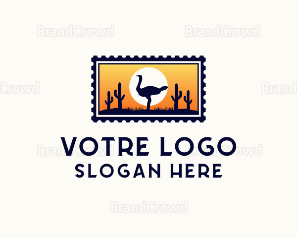 Safari Ostrich Bird Logo