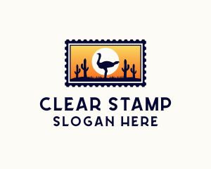 Safari Ostrich Bird logo design