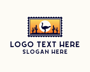 Safari - Safari Ostrich Bird logo design