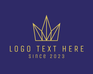Queen - Golden Royal Crown logo design