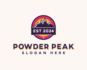 Trekking Mountain Peak logo design