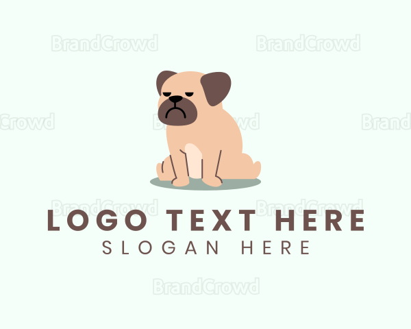 Grumpy Pug Dog Logo