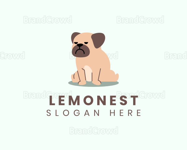 Grumpy Pug Dog Logo