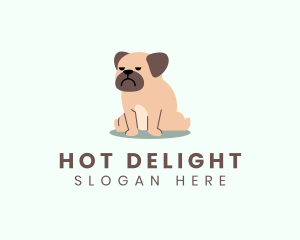 Grumpy Pug Dog logo design