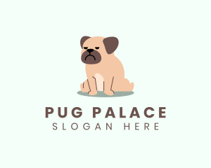 Grumpy Pug Dog logo design