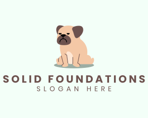 Hound - Grumpy Pug Dog logo design