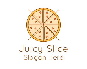 Pepperoni Pizza Slice logo design